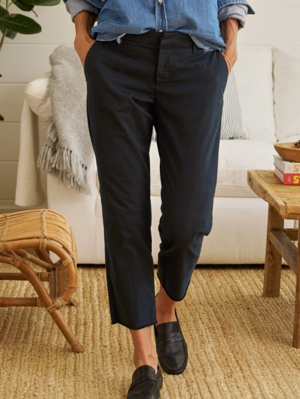 Frank & Eileen Wicklow Vintage Washed Black, Italian Performance Twill Pants
